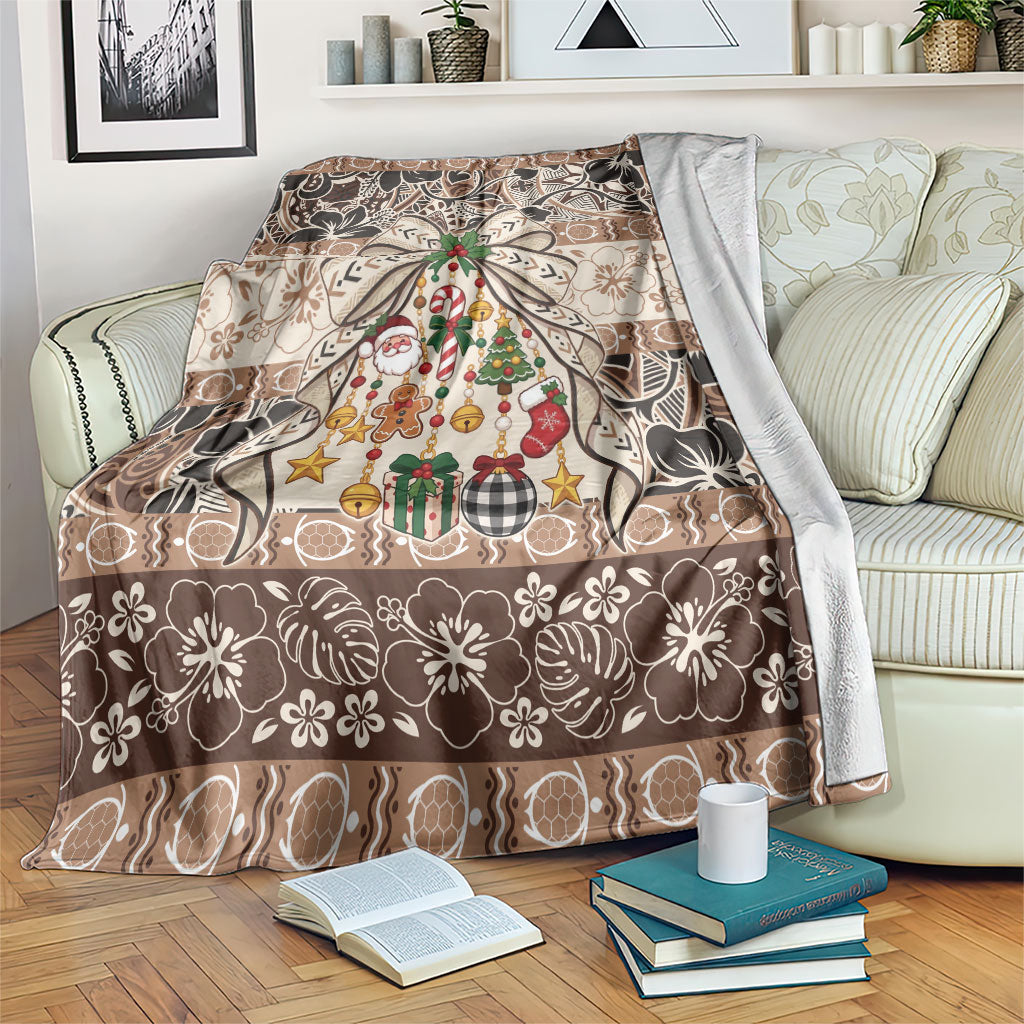 Tuvalu Woven Mat Christmas Bow Blanket Ke Manuia Te Kilisimasi LT9 Multicolor - Polynesian Pride