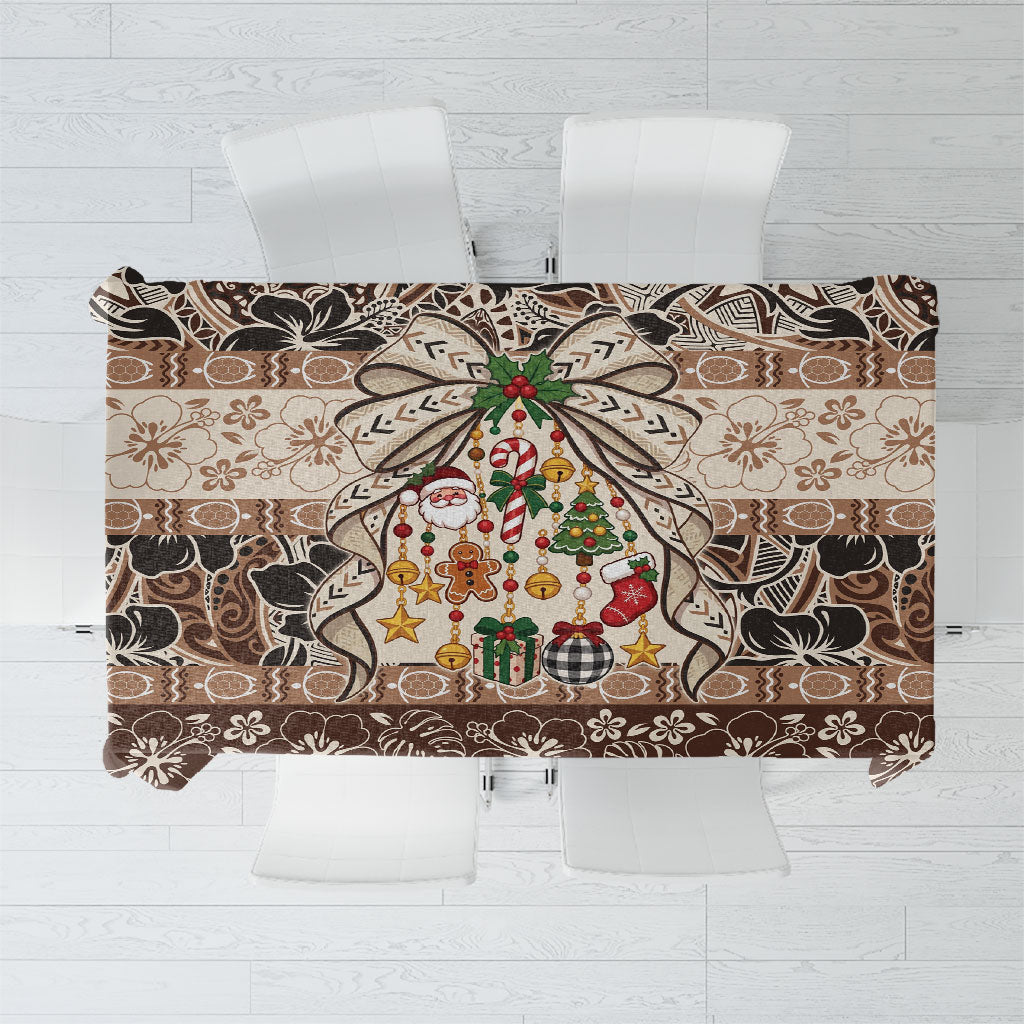 Tuvalu Woven Mat Christmas Bow Tablecloth Ke Manuia Te Kilisimasi LT9 Multicolor - Polynesian Pride
