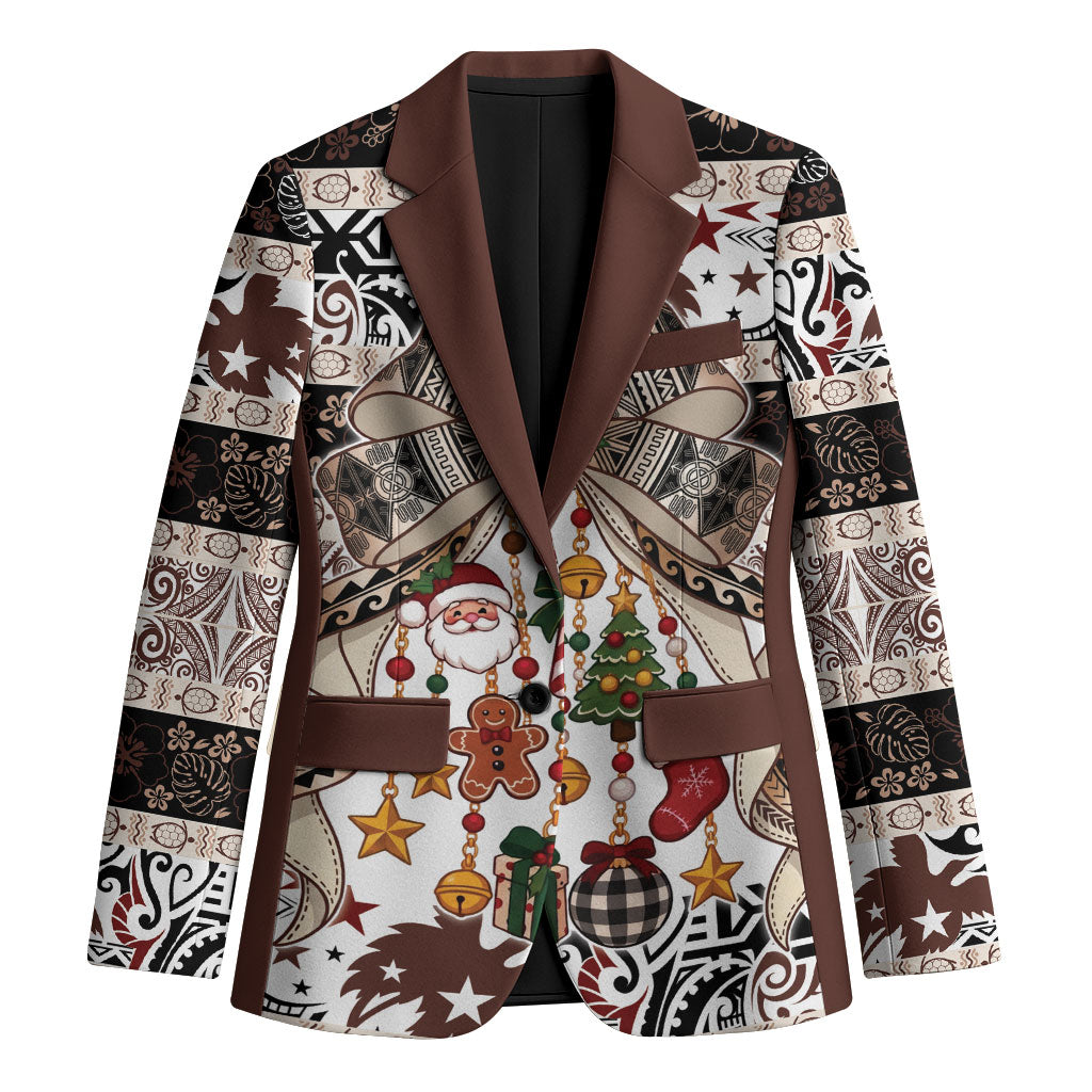 Papua New Guinea Bilum Christmas Bow Blazer Bikpela hamamas blong dispela Krismas LT9 Unisex Multicolor - Polynesian Pride