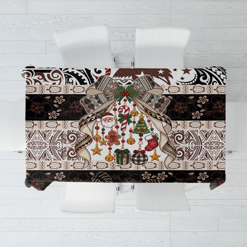 Papua New Guinea Bilum Christmas Bow Tablecloth Bikpela hamamas blong dispela Krismas LT9 Multicolor - Polynesian Pride
