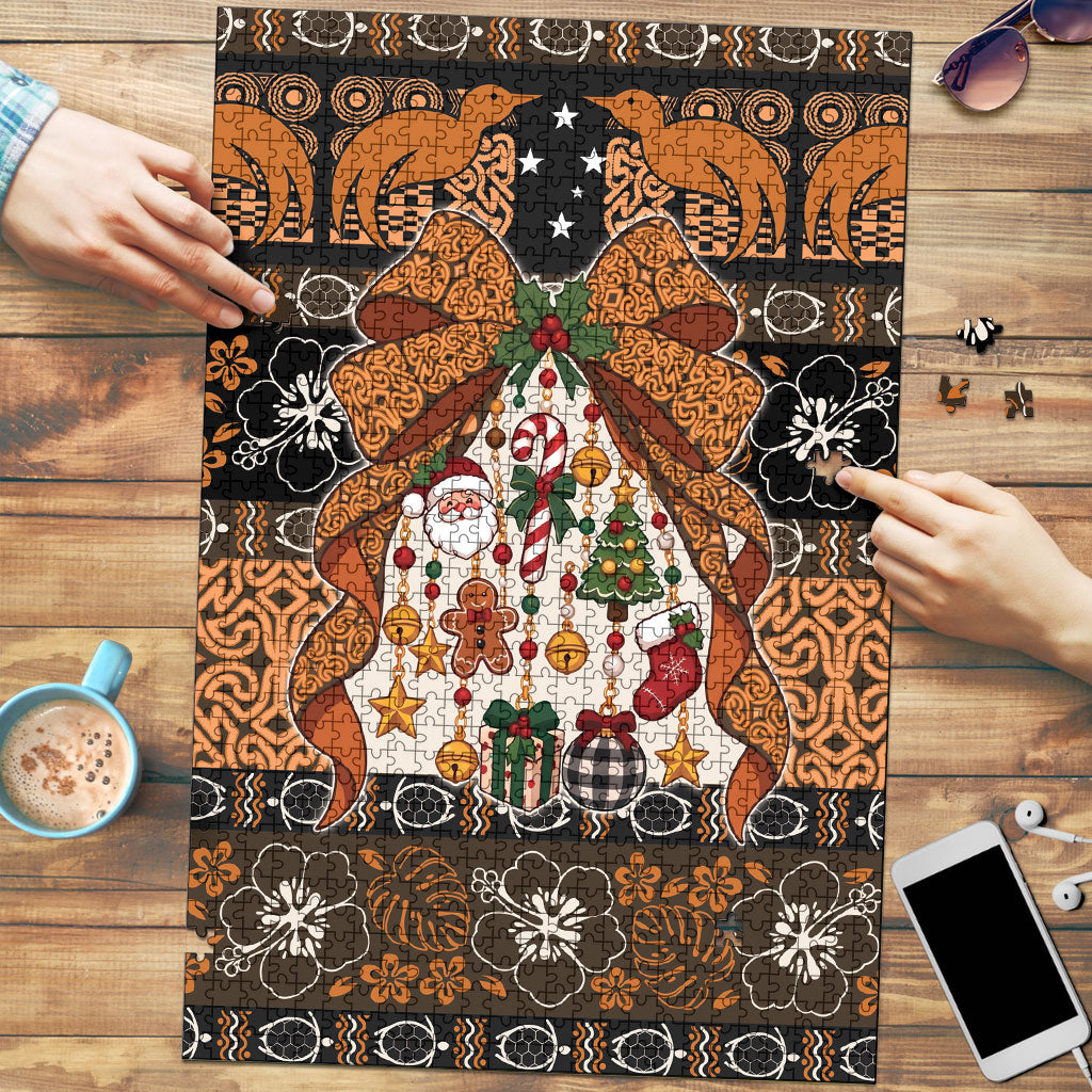Papua New Guinea Oro Christmas Bow Puzzle Bikpela hamamas blong dispela Krismas LT9 Multicolor - Polynesian Pride