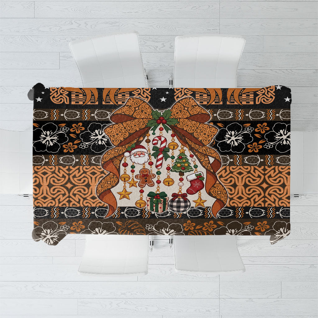 Papua New Guinea Oro Christmas Bow Tablecloth Bikpela hamamas blong dispela Krismas LT9 Multicolor - Polynesian Pride