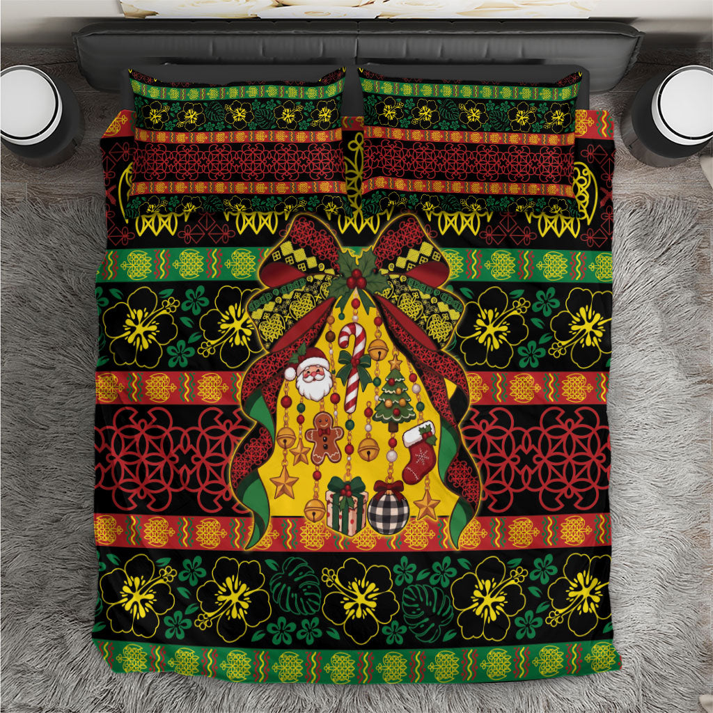 Vanuatu Sand Drawing Christmas Bow Bedding Set Meri Krismas LT9 Multicolor - Polynesian Pride