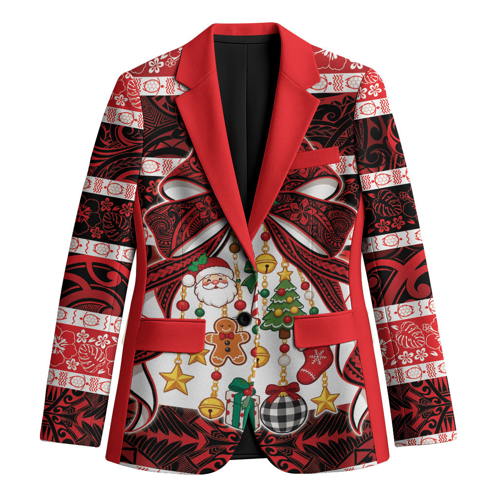 Polynesian Hibiscus Tribal Christmas Bow Blazer LT9 Unisex Multicolor - Polynesian Pride