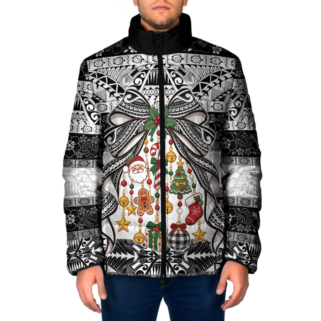 Polynesian Tribal Pattern Christmas Bow Padded Jacket LT9 Men Multicolor - Polynesian Pride