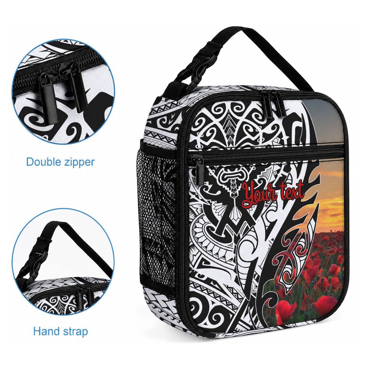 Personalised New Zealand Waitangi and ANZAC day Lunch Bag LT9 - Polynesian Pride