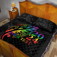 Personalised New Zealand Wellington Pride Quilt Bed Set Maori Fern with Pride Flag 2024