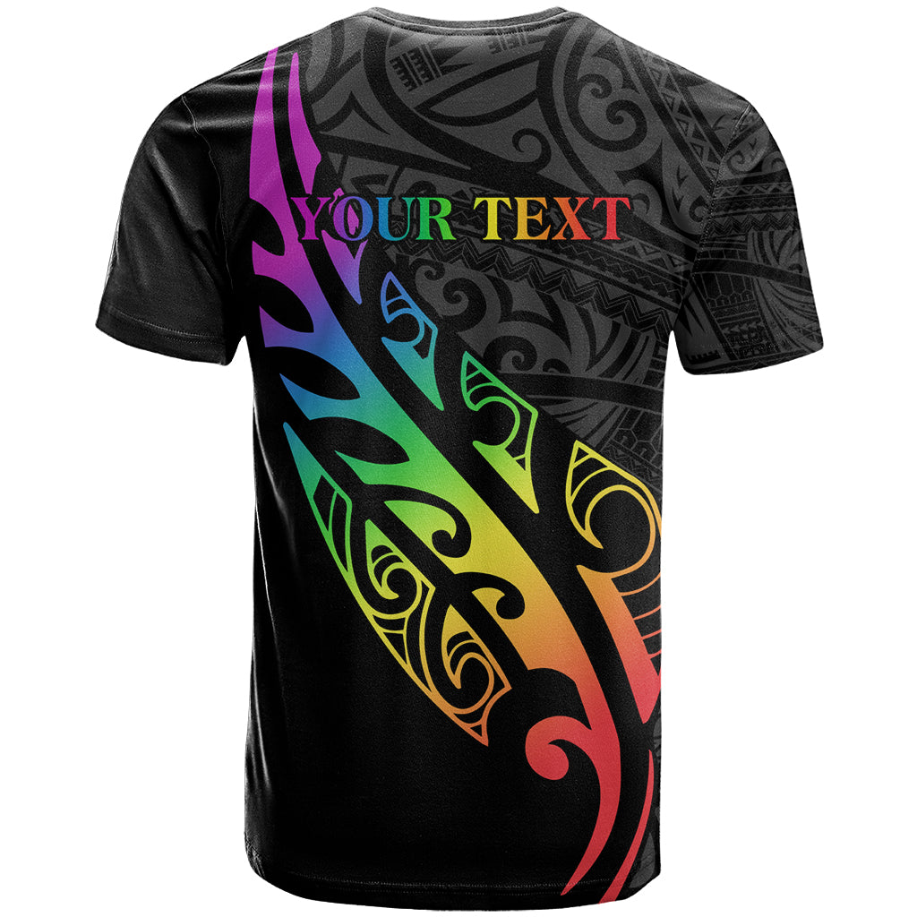 Personalised New Zealand Wellington Pride T Shirt Maori Fern with Pride Flag 2024 LT9 - Polynesian Pride