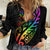 Personalised New Zealand Wellington Pride Women Casual Shirt Maori Fern with Pride Flag 2024 LT9 Female Black - Polynesian Pride