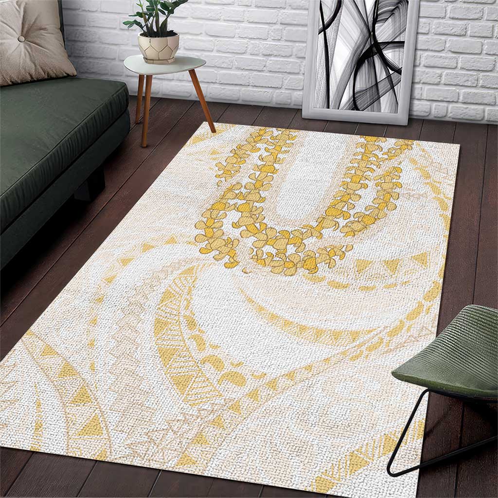 Aloha Lei Onaona Area Rug Beige Hawaiian Tribal Pattern