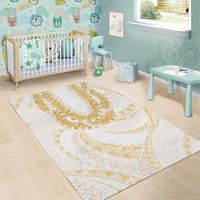 Aloha Lei Onaona Area Rug Beige Hawaiian Tribal Pattern