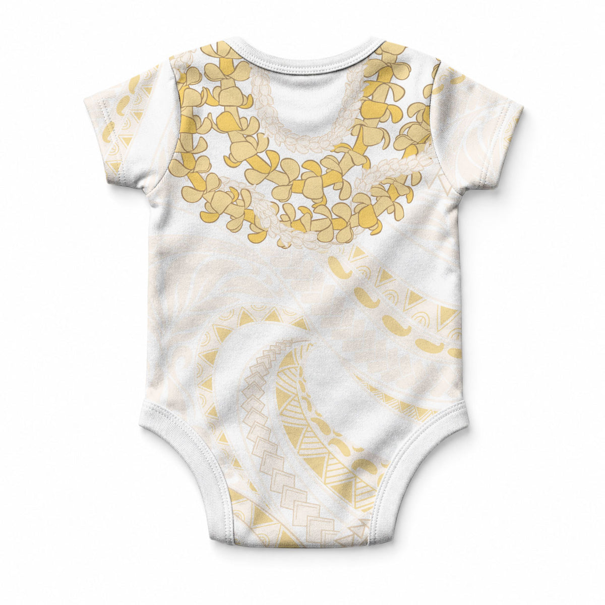 Aloha Lei Onaona Baby Onesie Beige Hawaiian Tribal Pattern LT9 - Polynesian Pride