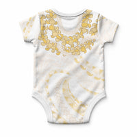 Aloha Lei Onaona Baby Onesie Beige Hawaiian Tribal Pattern LT9 - Polynesian Pride