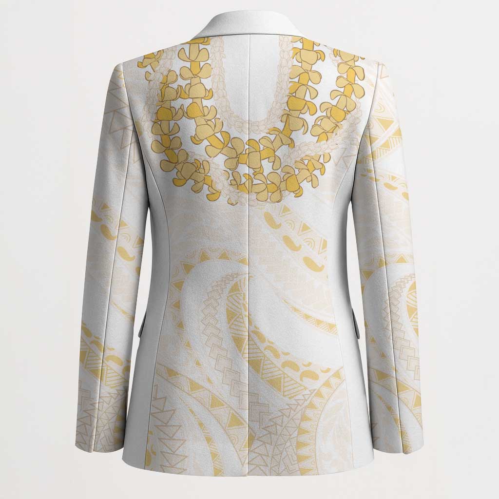 Aloha Lei Onaona Blazer Beige Hawaiian Tribal Pattern - Polynesian Pride