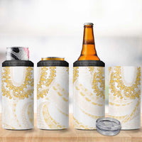 Aloha Lei Onaona 4 in 1 Can Cooler Tumbler Beige Hawaiian Tribal Pattern