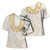Aloha Lei Onaona Cross Shoulder Shirt Beige Hawaiian Tribal Pattern - Polynesian Pride