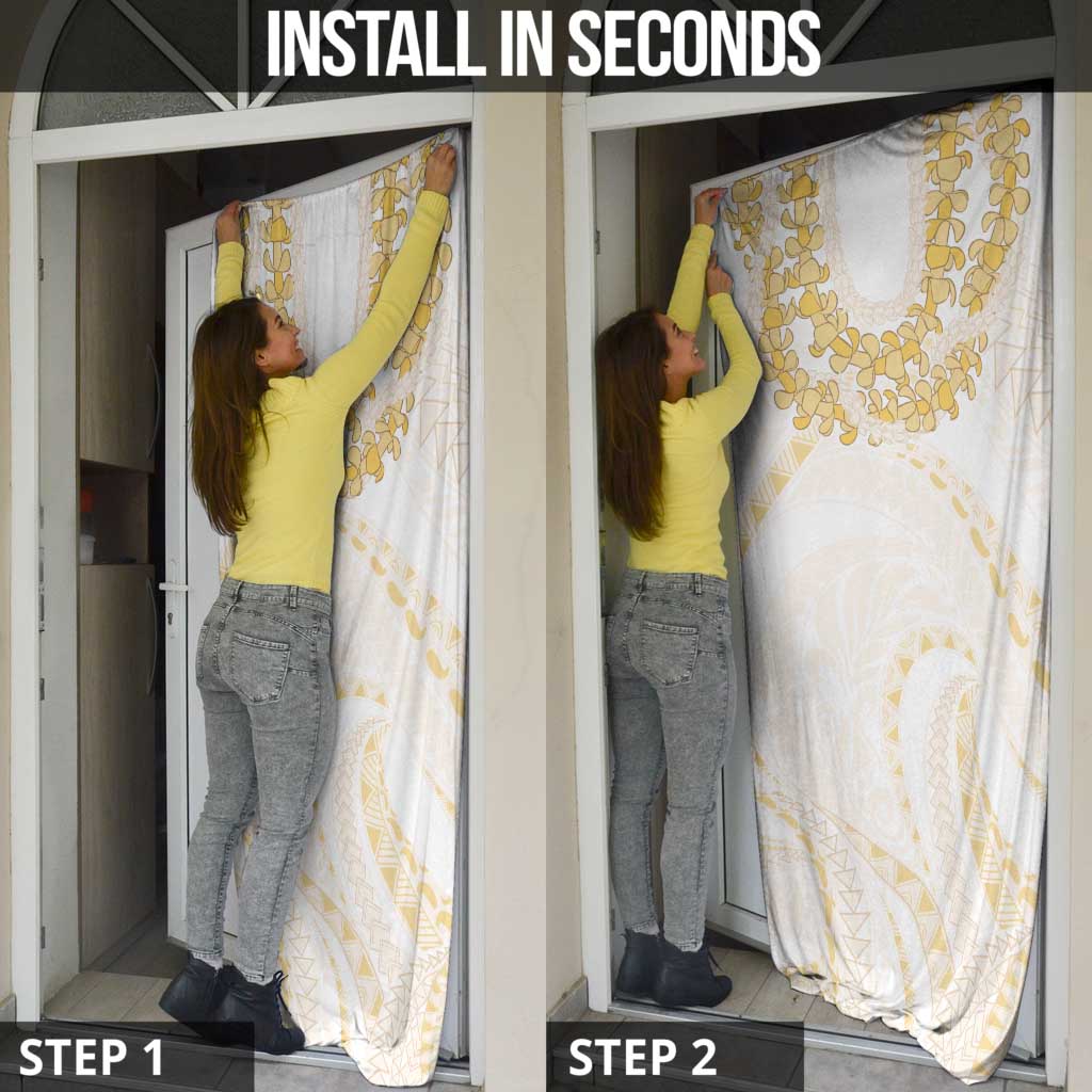 Aloha Lei Onaona Door Cover Beige Hawaiian Tribal Pattern - Polynesian Pride