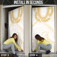 Aloha Lei Onaona Door Cover Beige Hawaiian Tribal Pattern - Polynesian Pride