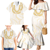 Aloha Lei Onaona Family Matching Mermaid Dress and Hawaiian Shirt Beige Hawaiian Tribal Pattern