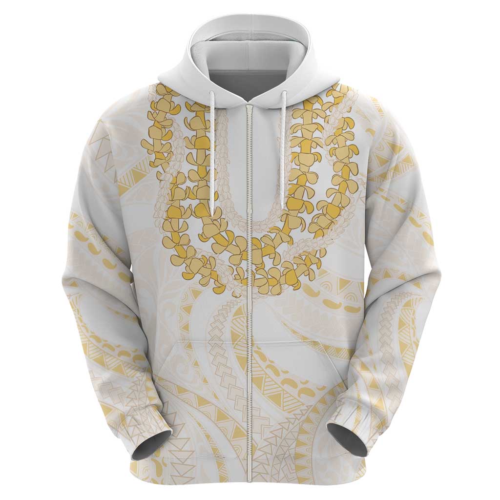 Aloha Lei Onaona Hoodie Beige Hawaiian Tribal Pattern