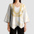 Aloha Lei Onaona Kimono Sleeve Blouse Beige Hawaiian Tribal Pattern - Polynesian Pride