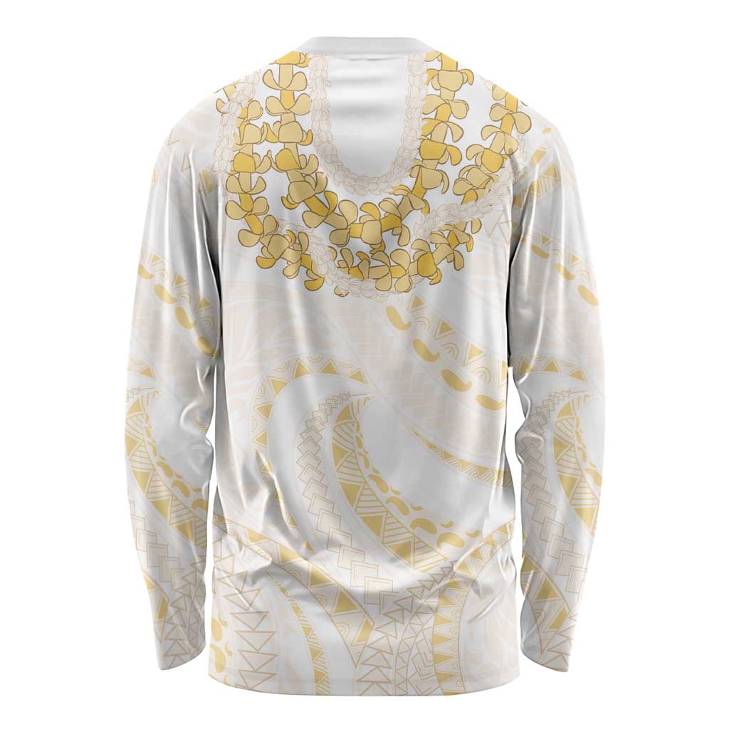 Aloha Lei Onaona Long Sleeve Shirt Beige Hawaiian Tribal Pattern