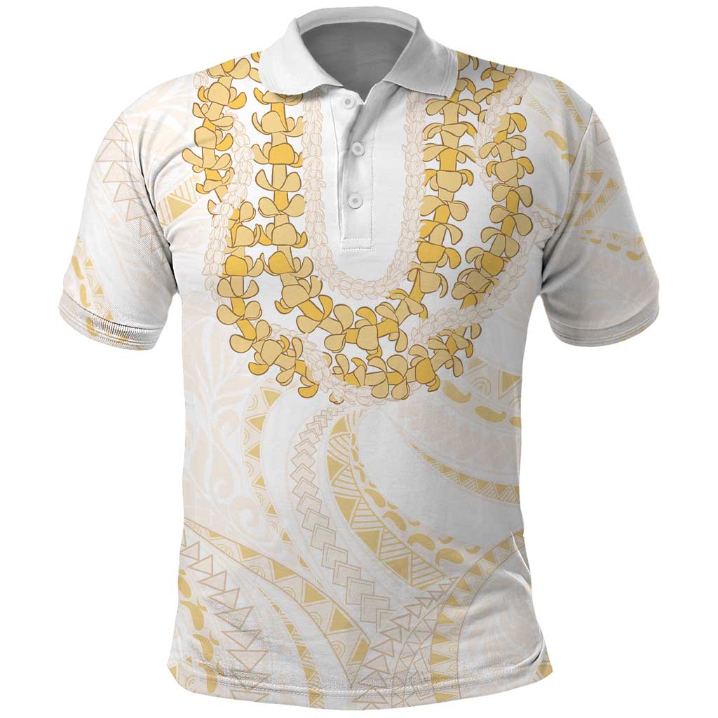 Aloha Lei Onaona Polo Shirt Beige Hawaiian Tribal Pattern