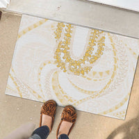 Aloha Lei Onaona Rubber Doormat Beige Hawaiian Tribal Pattern