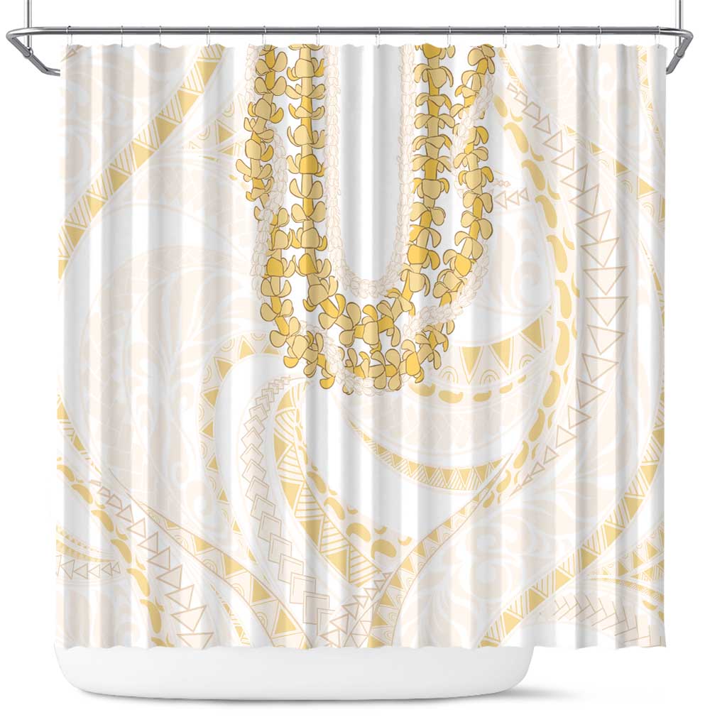 Aloha Lei Onaona Shower Curtain Beige Hawaiian Tribal Pattern