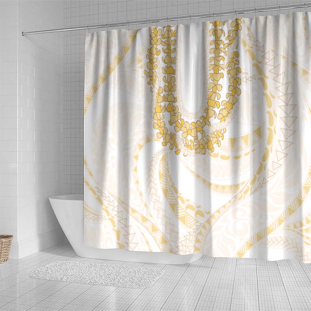 Aloha Lei Onaona Shower Curtain Beige Hawaiian Tribal Pattern