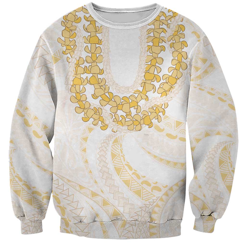 Aloha Lei Onaona Sweatshirt Beige Hawaiian Tribal Pattern