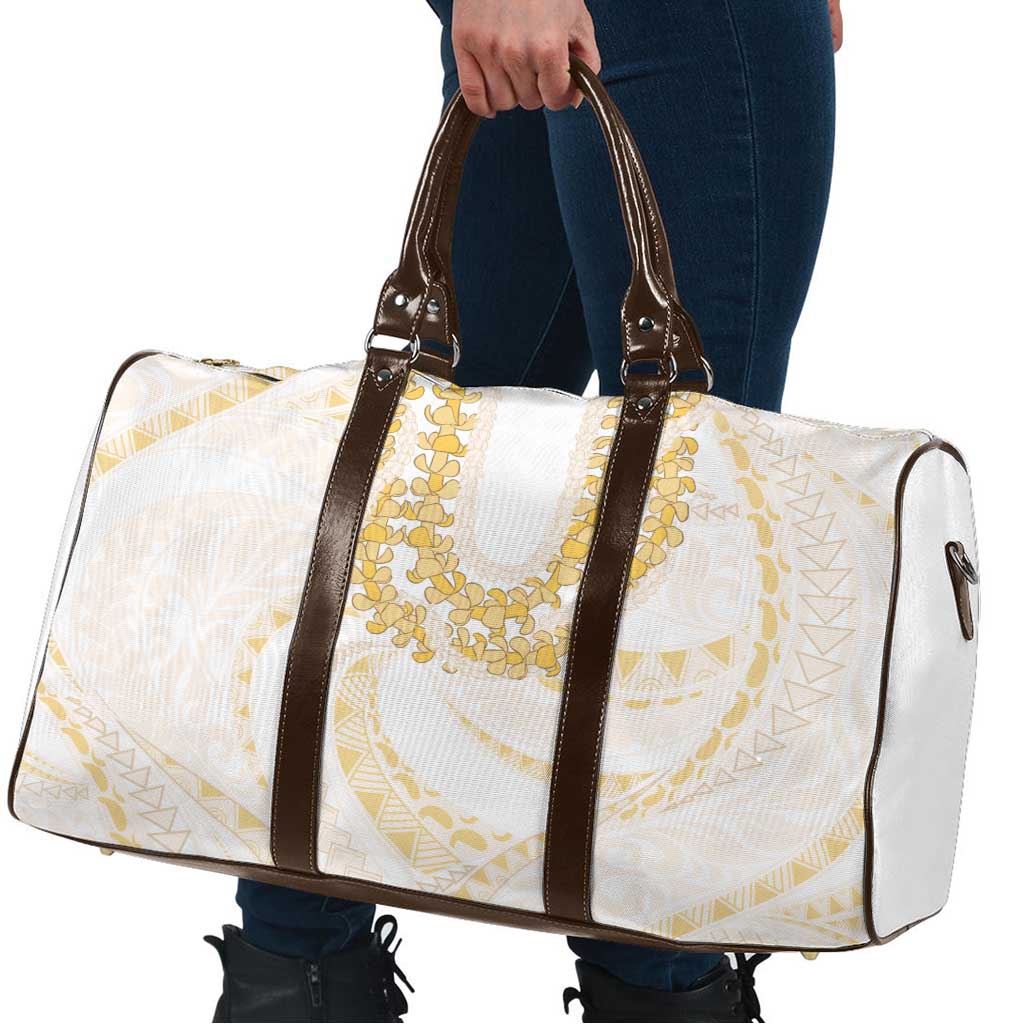 Aloha Lei Onaona Travel Bag Beige Hawaiian Tribal Pattern - Polynesian Pride