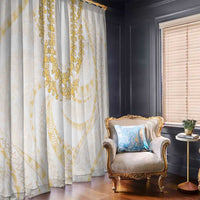 Aloha Lei Onaona Window Curtain Beige Hawaiian Tribal Pattern