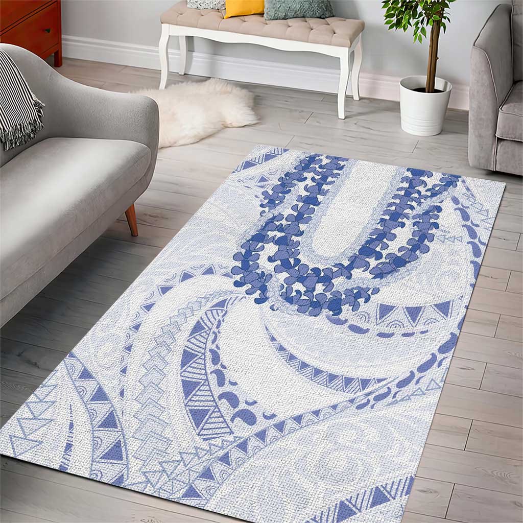 Aloha Lei Onaona Area Rug Navy Blue Hawaiian Tribal Pattern