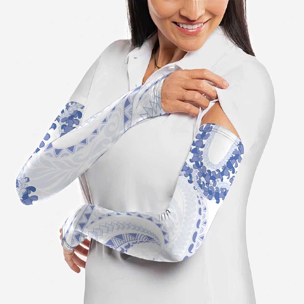 Aloha Lei Onaona Arm Sleeves Navy Blue Hawaiian Tribal Pattern - Polynesian Pride