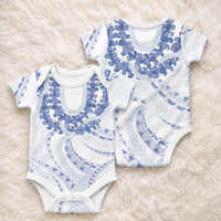 Aloha Lei Onaona Baby Onesie Navy Blue Hawaiian Tribal Pattern LT9 - Polynesian Pride