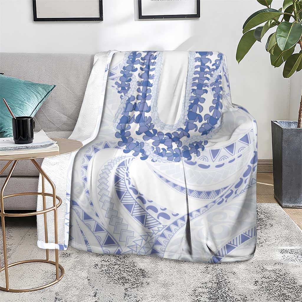 Aloha Lei Onaona Blanket Navy Blue Hawaiian Tribal Pattern