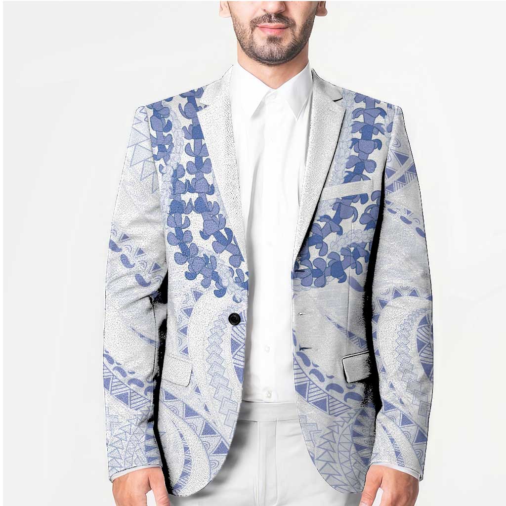 Aloha Lei Onaona Blazer Navy Blue Hawaiian Tribal Pattern - Polynesian Pride