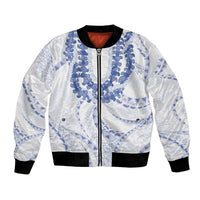 Aloha Lei Onaona Bomber Jacket Navy Blue Hawaiian Tribal Pattern