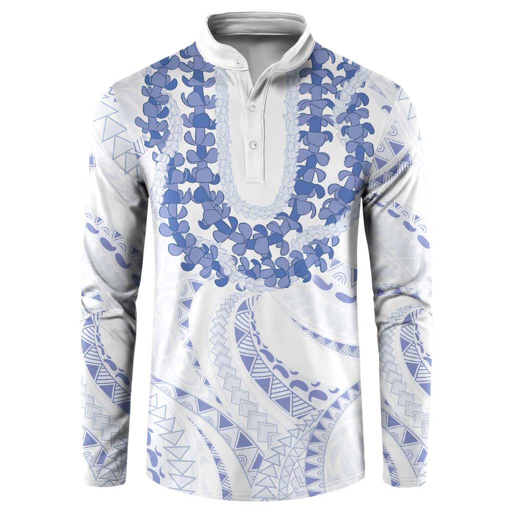 Aloha Lei Onaona Button Sweatshirt Navy Blue Hawaiian Tribal Pattern