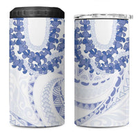 Aloha Lei Onaona 4 in 1 Can Cooler Tumbler Navy Blue Hawaiian Tribal Pattern