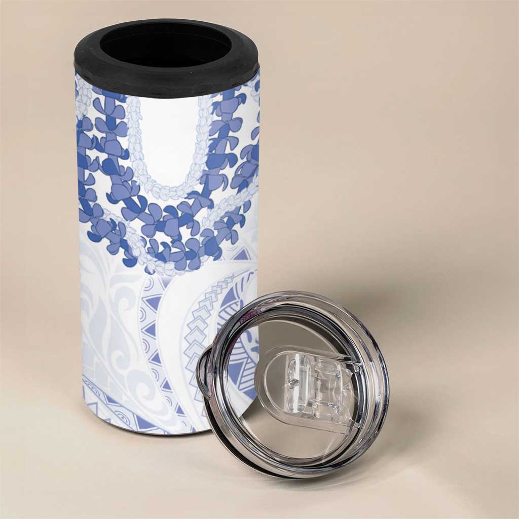 Aloha Lei Onaona 4 in 1 Can Cooler Tumbler Navy Blue Hawaiian Tribal Pattern