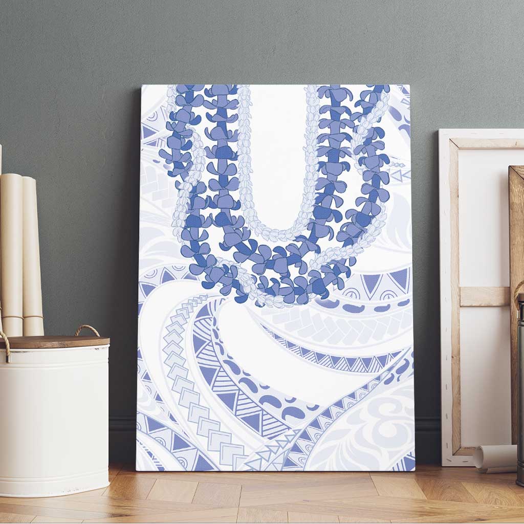 Aloha Lei Onaona Canvas Wall Art Navy Blue Hawaiian Tribal Pattern