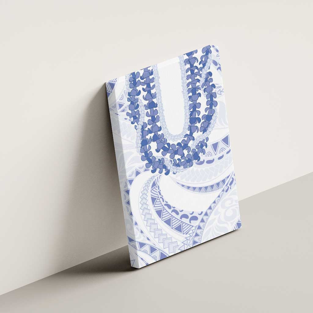 Aloha Lei Onaona Canvas Wall Art Navy Blue Hawaiian Tribal Pattern