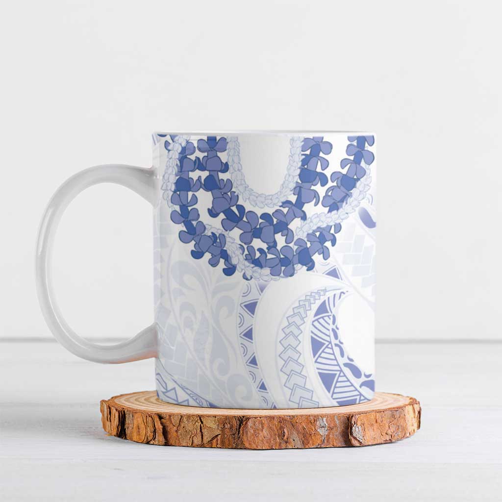 Aloha Lei Onaona Ceramic Mug Navy Blue Hawaiian Tribal Pattern - Polynesian Pride