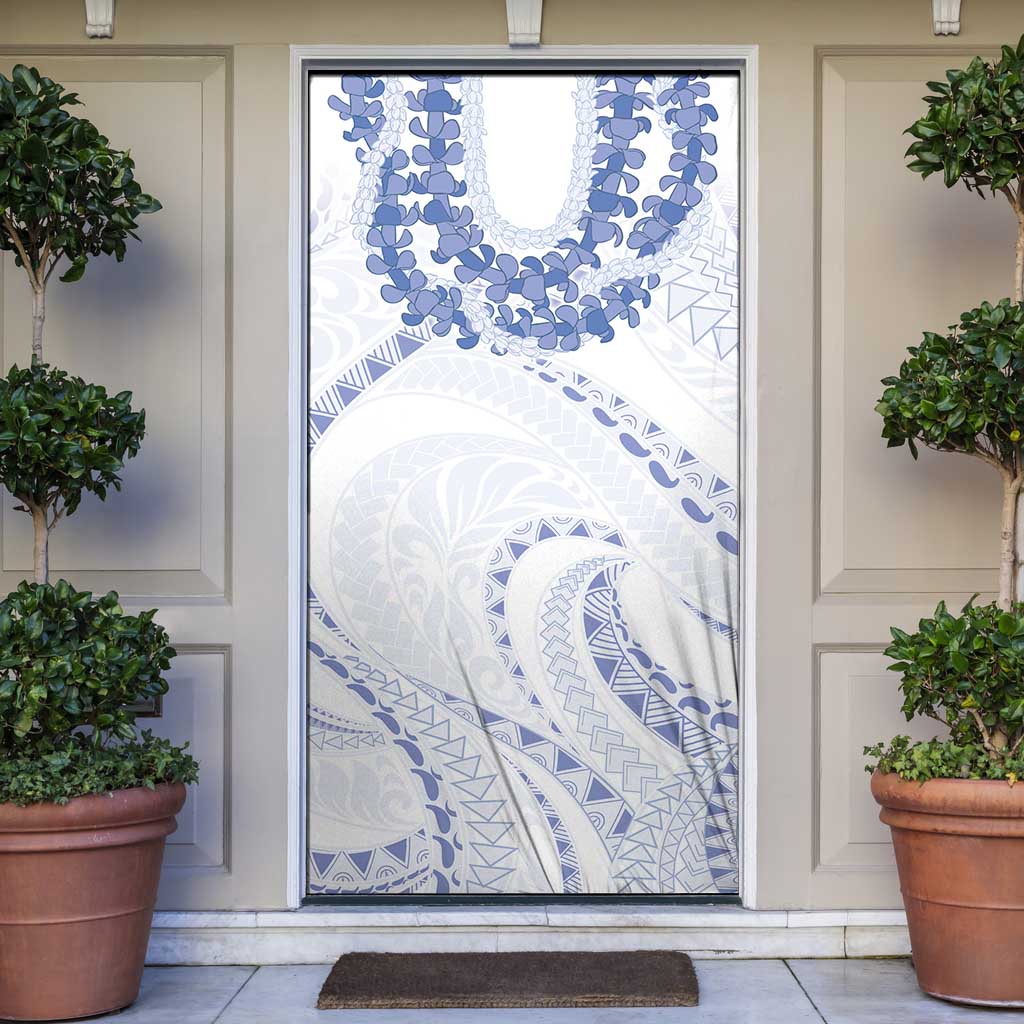 Aloha Lei Onaona Door Cover Navy Blue Hawaiian Tribal Pattern - Polynesian Pride