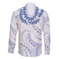 Aloha Lei Onaona Family Matching Off The Shoulder Long Sleeve Dress and Hawaiian Shirt Navy Blue Hawaiian Tribal Pattern