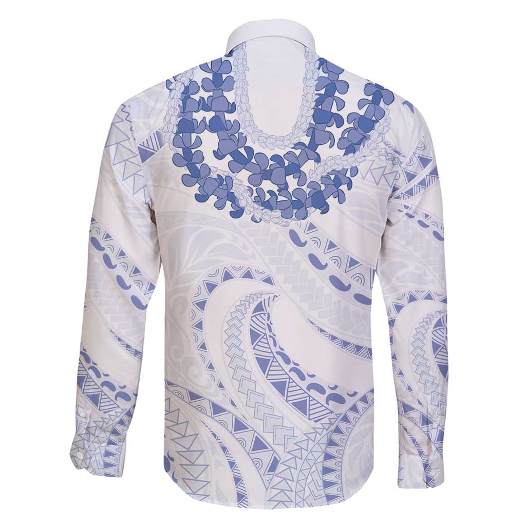 Aloha Lei Onaona Family Matching Off Shoulder Short Dress and Hawaiian Shirt Navy Blue Hawaiian Tribal Pattern