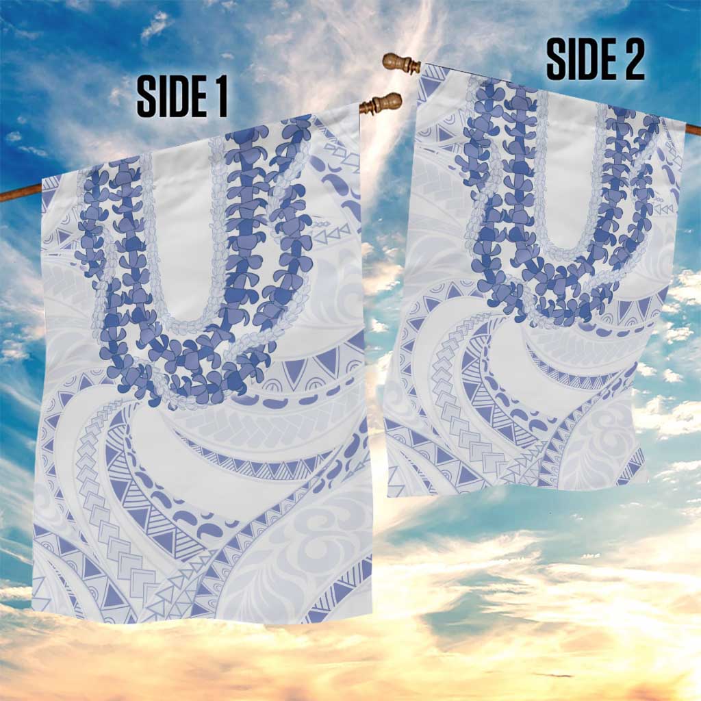 Aloha Lei Onaona Garden Flag Navy Blue Hawaiian Tribal Pattern