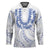 Aloha Lei Onaona Hockey Jersey Navy Blue Hawaiian Tribal Pattern - Polynesian Pride